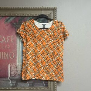 Ann Taylor Silk Blend Geometric Chains and Belts Design Women's Sweater